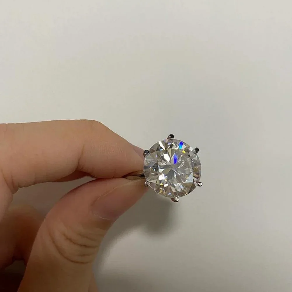 #Certified 10ct. t.w. Moissanite Diamond Solitaire Engagement Ring NEW